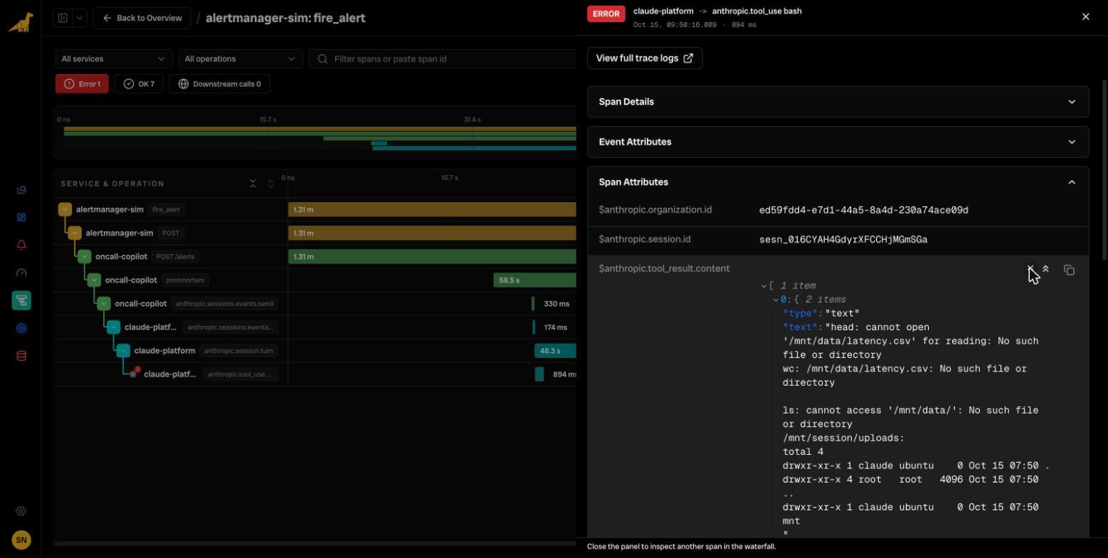 Span bash error